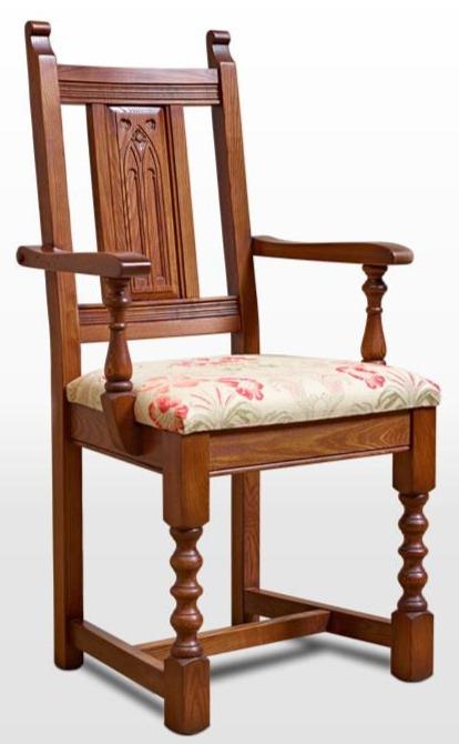 Old Charm Leather Carver Chair