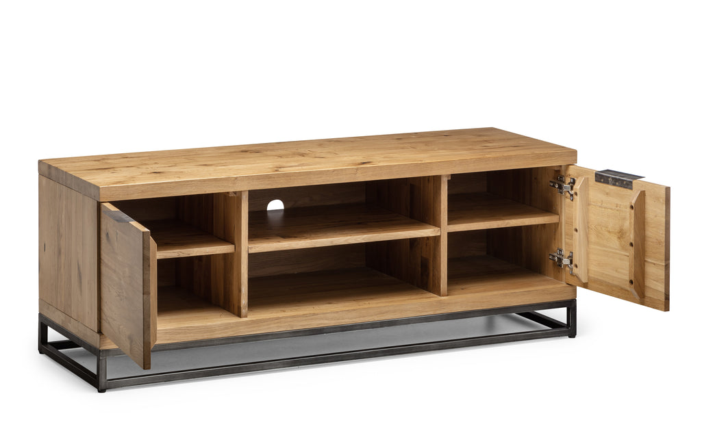 Oak and metal sales tv unit
