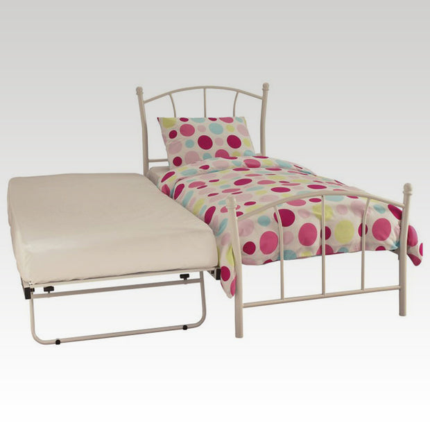 Penny Single Bed & Guest Bed Frame in White Gloss