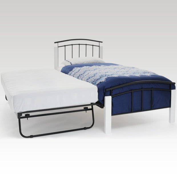 Tetras Single Bed & Guest Bed Frame in White & Black