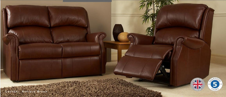 Celebrity Regent 2 Seat Fixed Leather Sofa