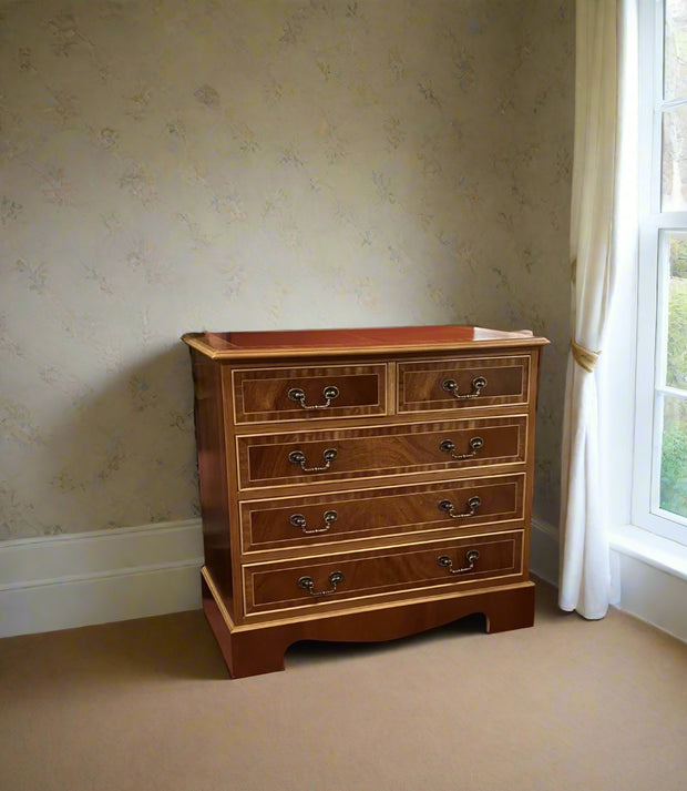 Inlaid 2 Over 3 Chest Of Drawers (one only)