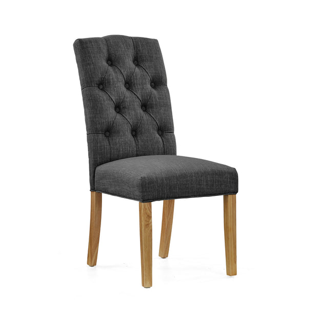 Corndell Normandy Button Back Dining Chair - Charcoal