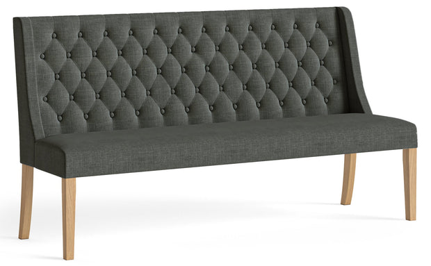 Corndell Button Back Bench - Charcoal