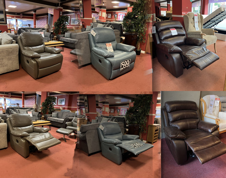 Leather Recliner Chair Selection (Clearance)