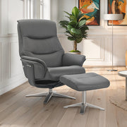 Hudson Swivel Recliner Chair & Footstool