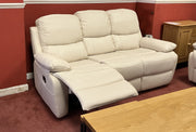 Jamie 3 Seater Recliner Sofa in Ivory (FREE DROP DOWN TABLE)