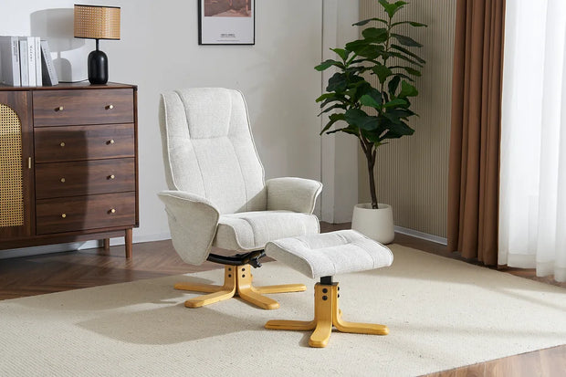 Missouri Swivel Recliner Chair & Footstool