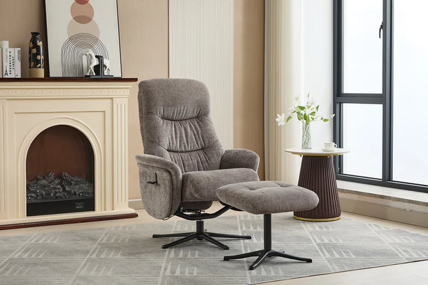 Nevada Swivel Recliner Chair & Footstool