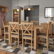 Hampton Rustic Oak 1.2m Extending Dining Table