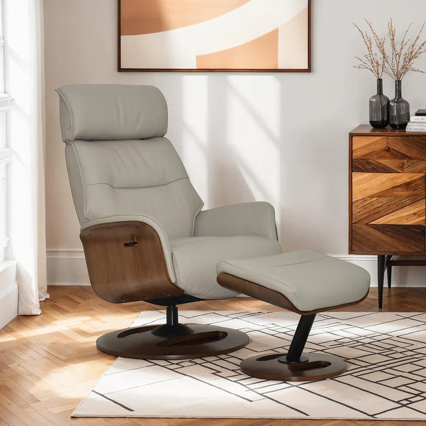 Reya Swivel Recliner Chair & Footstool