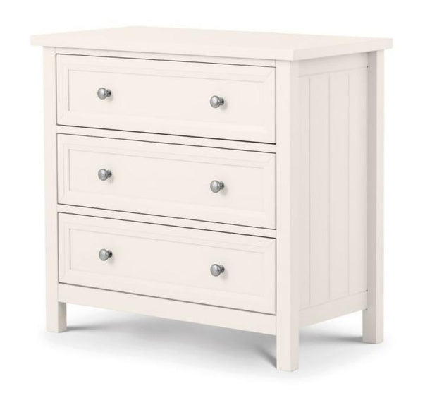Maine 3 Drawer Chest Of Drawers - Surf White