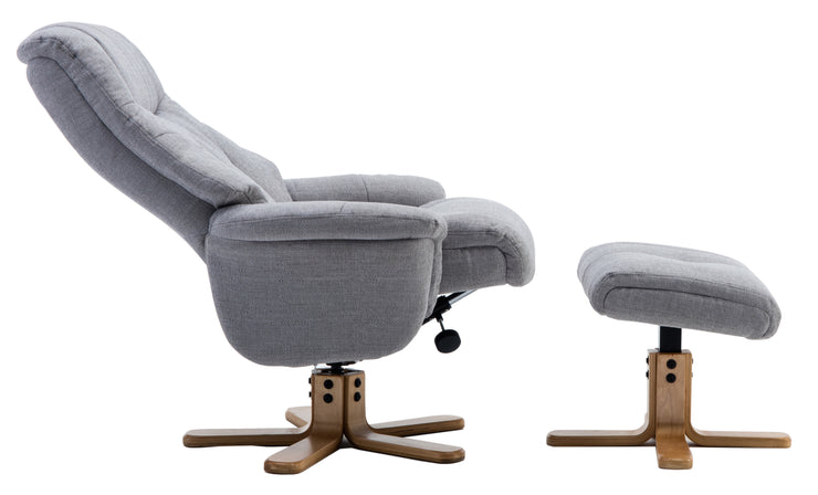 Dubai Fabric Swivel Recliner & Footstool