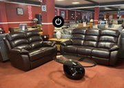 Emma 3 Seater and 2 Seater POWER Leather Recliner Sofa Set