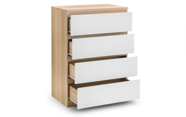 Jupiter 4 Drawer Chest Of Drawers - White/Oak