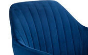 Kahlo Velvet Swivel Office Chair - Blue & Chrome