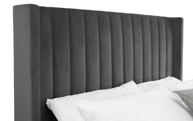 Langham Scalloped Headboard Storage Bed - Grey