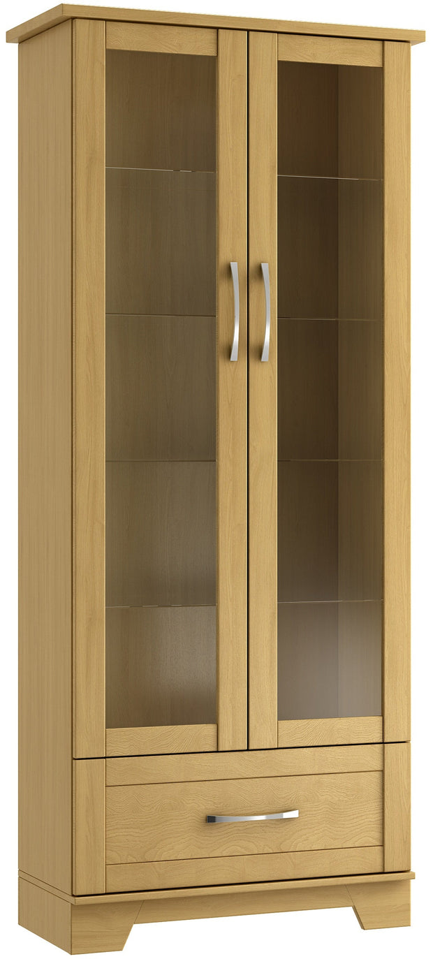 Lichfield Tall Display Cabinet - 2 Door & 1 Drawer