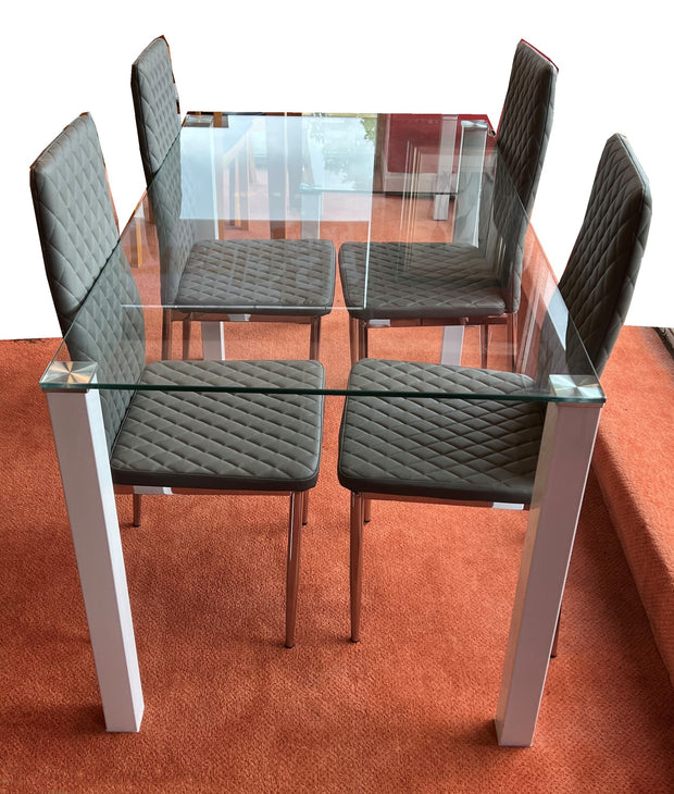 Milano Glass Table + 4 chairs