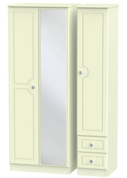 Pembroke 3 Door 2 Right Drawer Tall Mirror Wardrobe