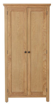 Hampton Rustic Oak 2 Door Full Hanging Wardrobe