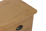 Hampton Rustic Oak 3 Drawer Bedside Table
