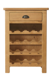 Hampton Rustic Oak Wine Cabinet