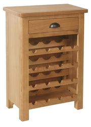 Hampton Rustic Oak Wine Cabinet