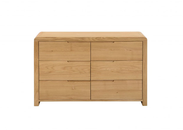 Curve 6 Drawer Wide Chest Of Drawers