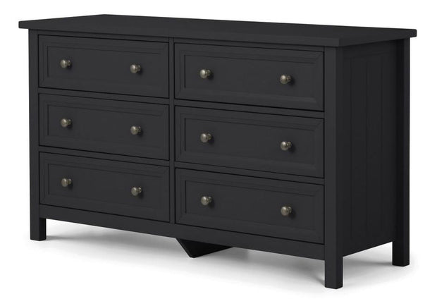 Maine 6 Drawer Wide Chest - Anthracite