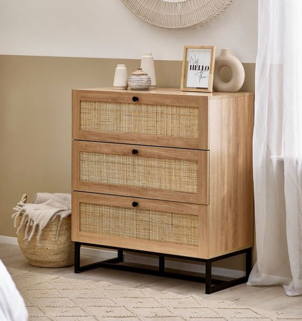 Padstow 3 Drawer Chest of Drawers - Oak
