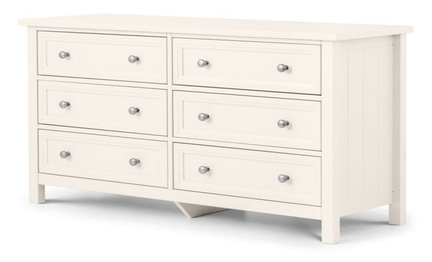 Maine 6 Drawer Wide Chest Of Drawers - Surf White