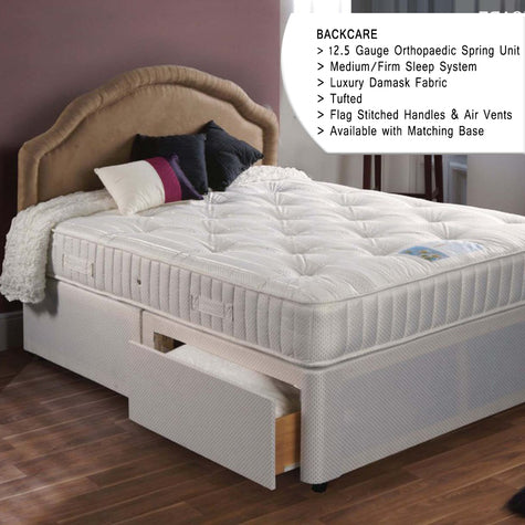Double Backcare Supreme 4 Drawer Divan Bed (Open coil, Firm)