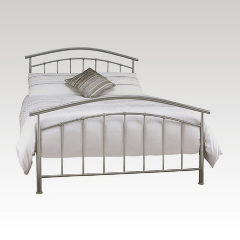 Mercury Double Metal Bed in Pearl Sliver