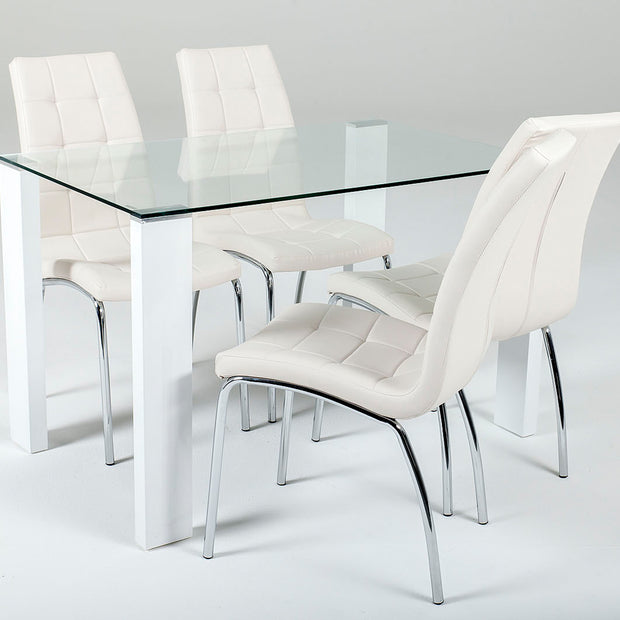 Savona Medium Set White or Black (4 Lugano Chairs)