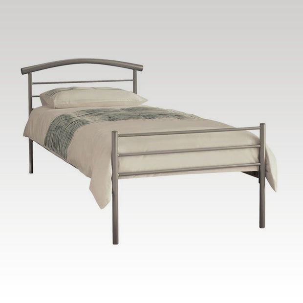 Brennington Small Single Metal Bed in Silver