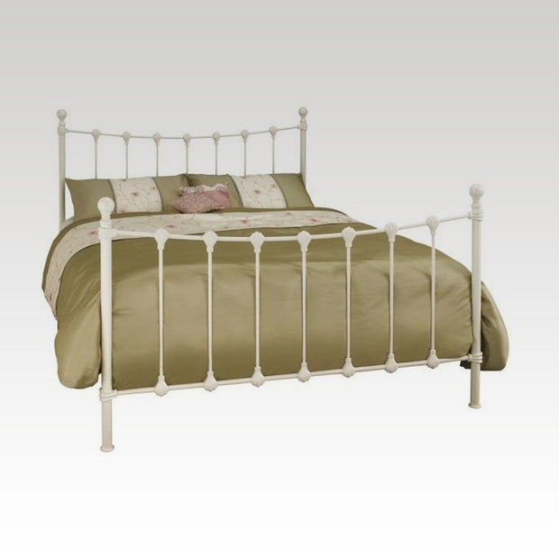 Marseille Small Double Metal Bed Frame in Ivory Gloss