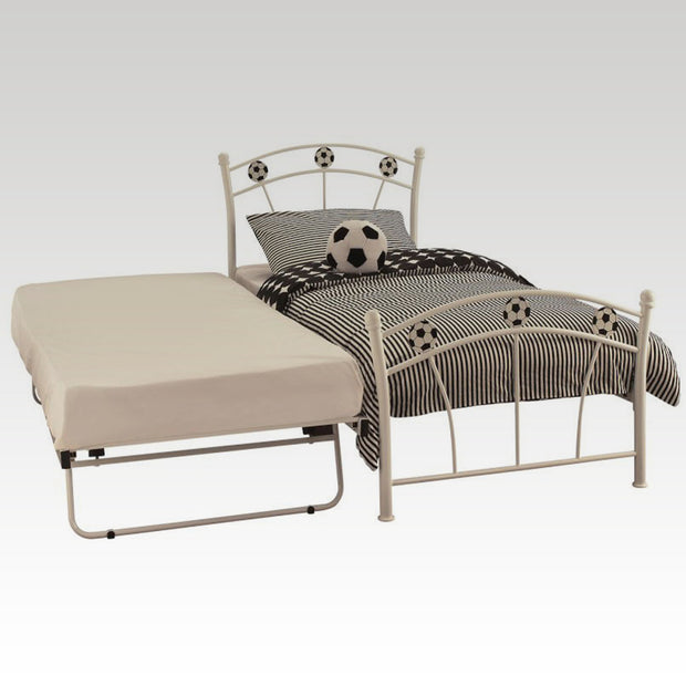 Soccer Single Bed & Guest Bed Frame in White