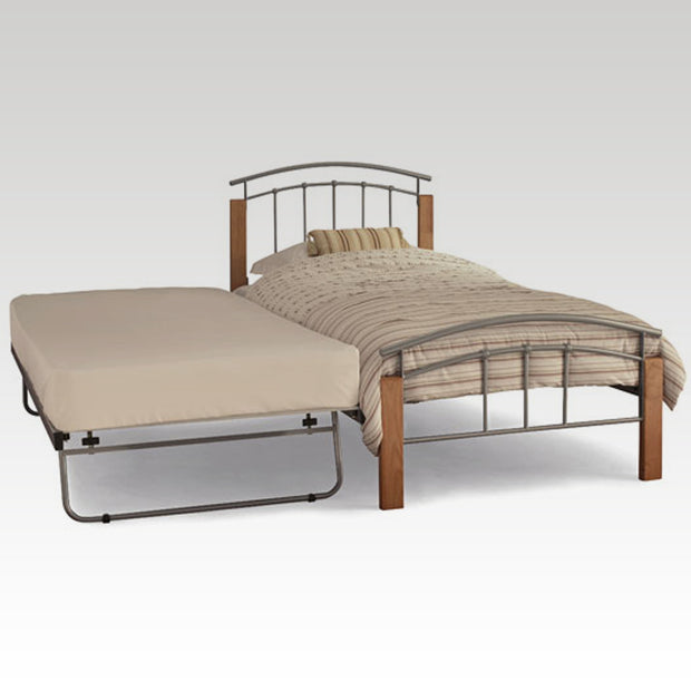 Tetras Single Bed & Guest Bed Frame in Beech & Silver